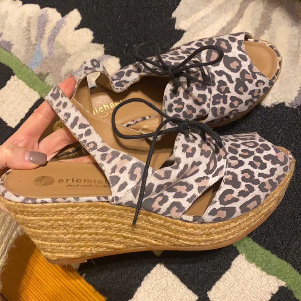 Eric Michael leopard wedges